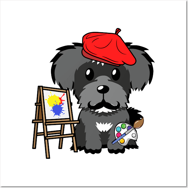 Funny schnauzer is a painter Wall Art by Pet Station